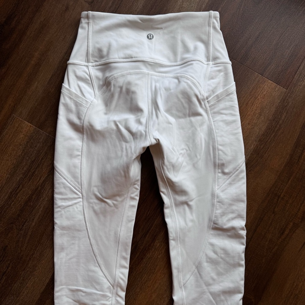 Lululemon White All The Right Places Crop Leggings 23" Yoga Athletic Classic - Picture 7 of 9